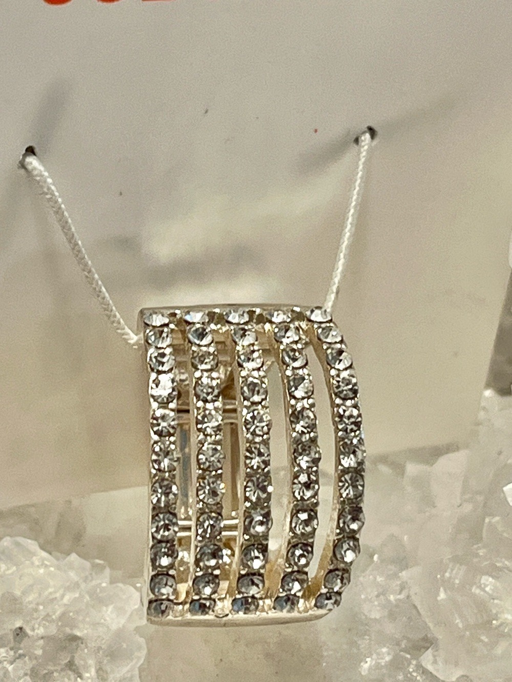 😍SHOW SPECIAL R9 Joe Fresh Silvertone Stretch Crystal Ring - Picture 2 of 6